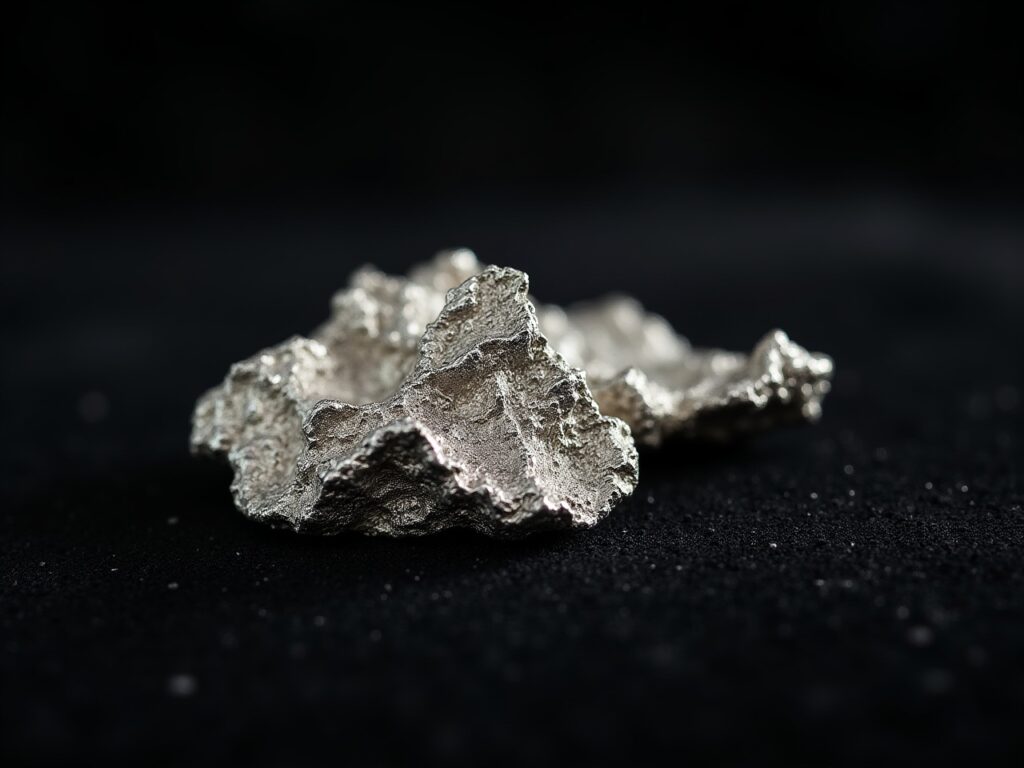 Grudki surowej platyny przed analizą laboratoryjną i wyceną

