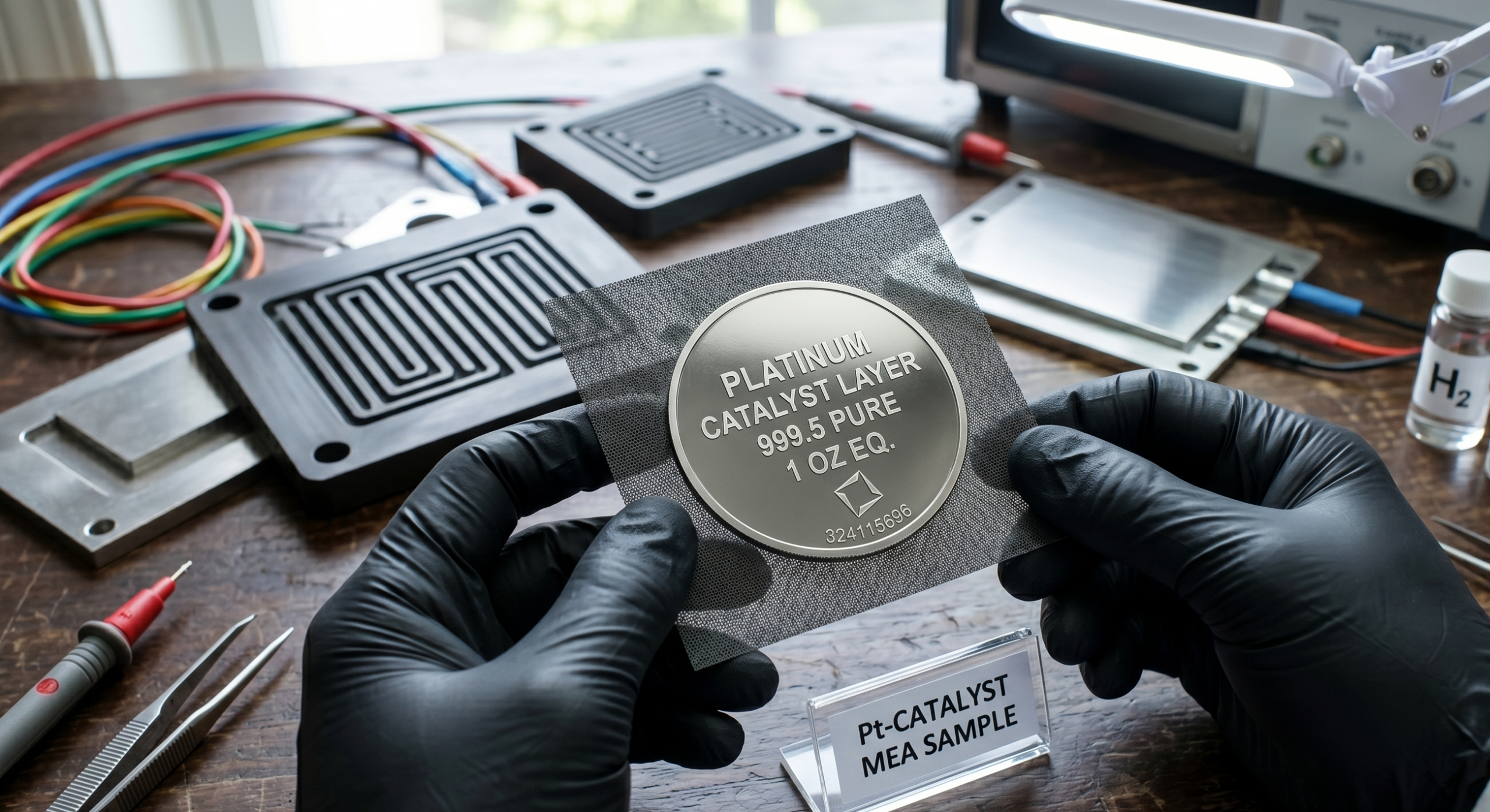 Na zdjęciu jest wyekstrahowana warstwa platynowa z katalizatora.